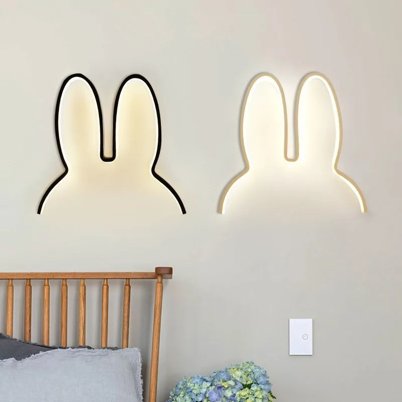 Cute Led Rabbit Wall Lights USB Powered Baby Desk Table Lamp For Bedroom Bedside Children Kid's Room Home Decor Atmosphere Light